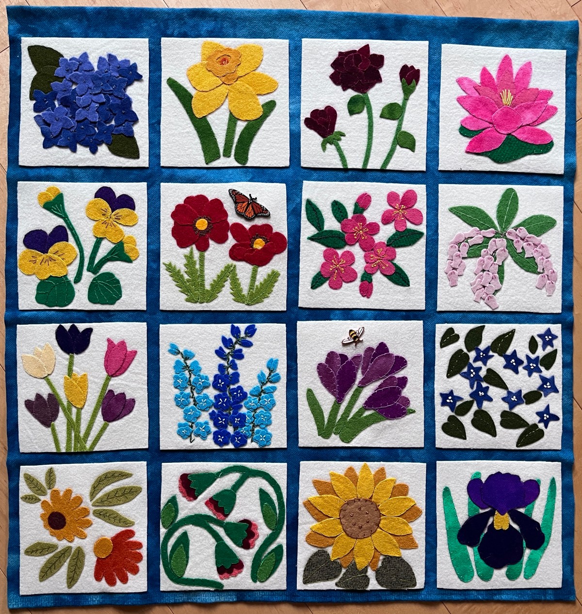 Wool Appliqué Flowers
